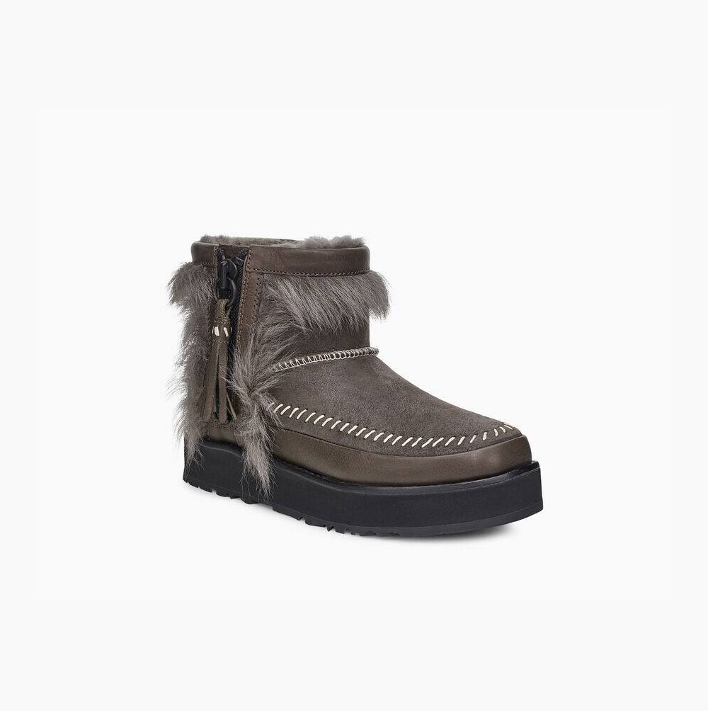 UGG Fluff Punk - Boots Dame - Svart Olivengrønne (NO-Y834)